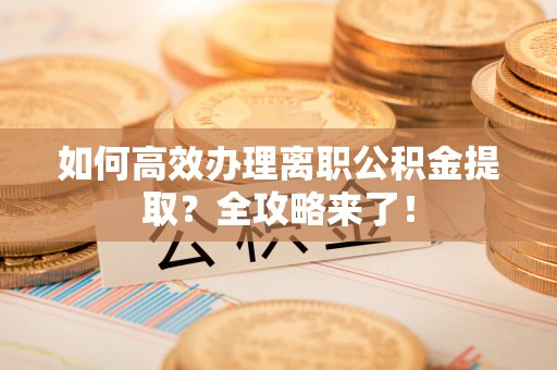 安远如何高效办理离职公积金提取？全攻略来了！